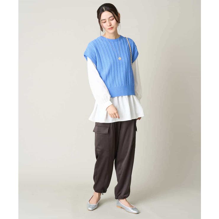 【2SET/洗える】ニットベスト＋ペプラムブラウス | a.v.v【WOMEN】 | 詳細画像63 