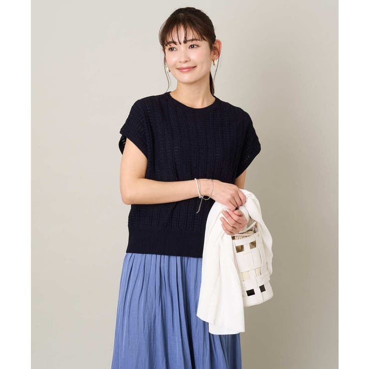 【2SET/洗える】ニットベスト＋ペプラムブラウス | a.v.v【WOMEN】 | 詳細画像7 