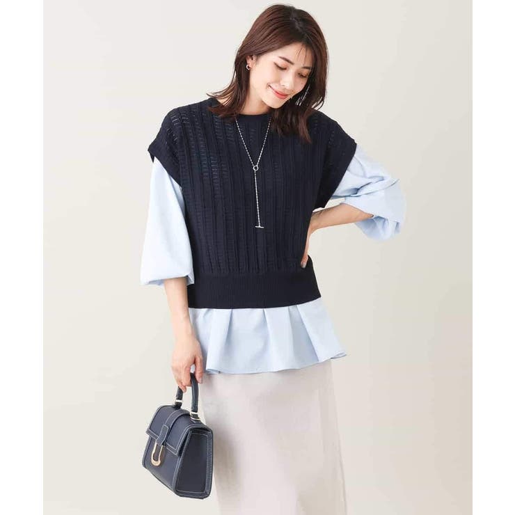 【2SET/洗える】ニットベスト＋ペプラムブラウス | a.v.v【WOMEN】 | 詳細画像71 