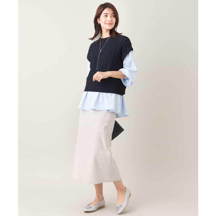 【2SET/洗える】ニットベスト＋ペプラムブラウス | a.v.v【WOMEN】 | 詳細画像74 