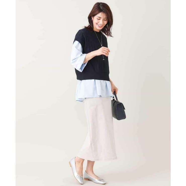 【2SET/洗える】ニットベスト＋ペプラムブラウス | a.v.v【WOMEN】 | 詳細画像75 