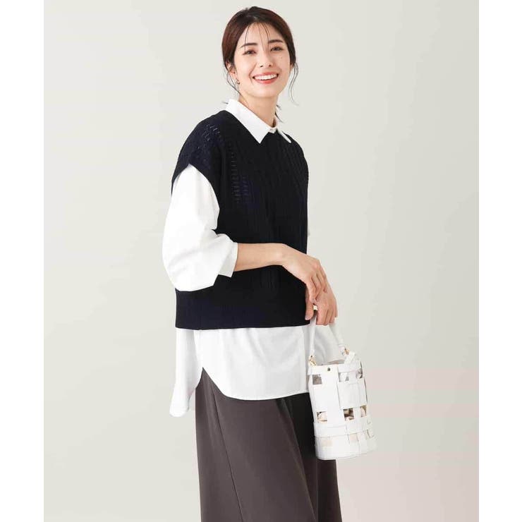 【2SET/洗える】ニットベスト＋ペプラムブラウス | a.v.v【WOMEN】 | 詳細画像81 
