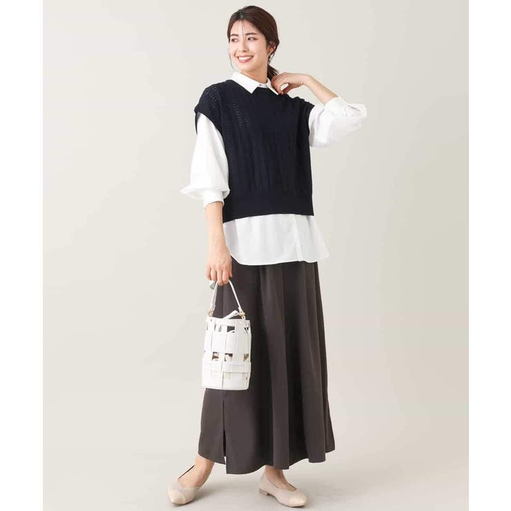 【2SET/洗える】ニットベスト＋ペプラムブラウス | a.v.v【WOMEN】 | 詳細画像84 