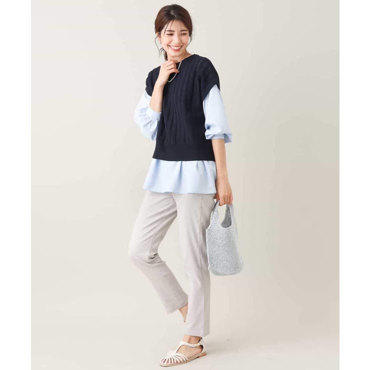 【2SET/洗える】ニットベスト＋ペプラムブラウス | a.v.v【WOMEN】 | 詳細画像88 