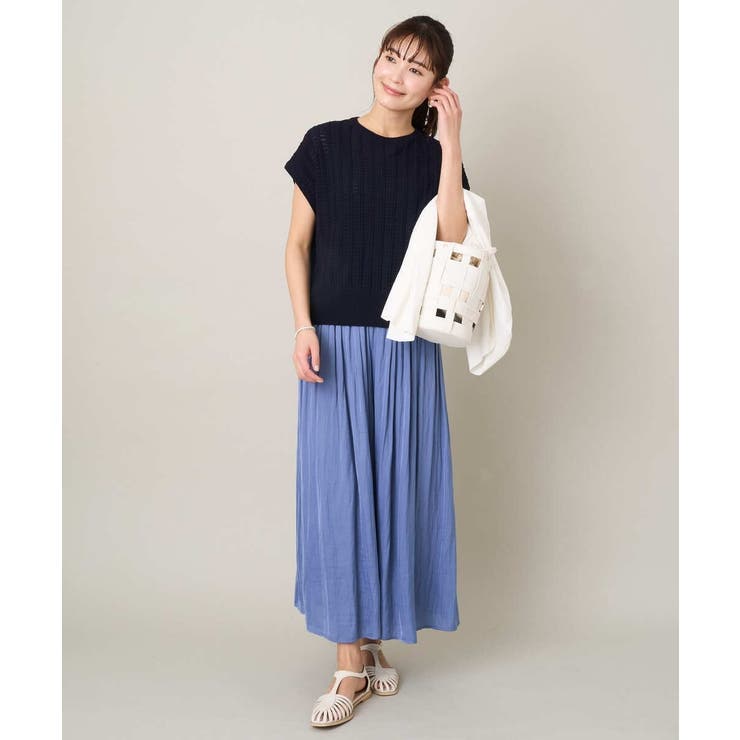 【2SET/洗える】ニットベスト＋ペプラムブラウス | a.v.v【WOMEN】 | 詳細画像9 