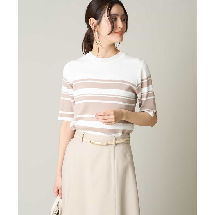 ベージュ | 【洗える/UVカット】クルーネックニット | a.v.v【WOMEN】