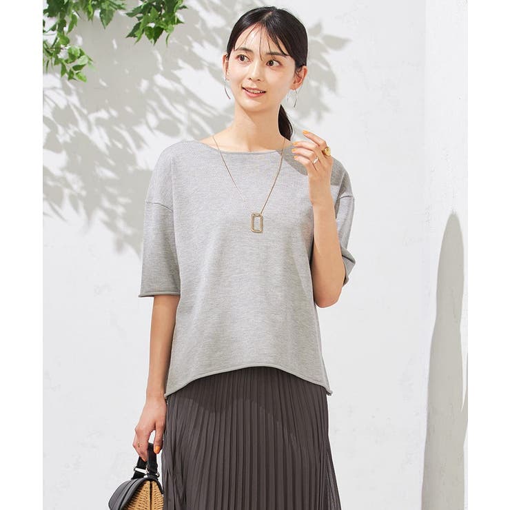 グレー | サマーニットTシャツ | a.v.v【WOMEN】