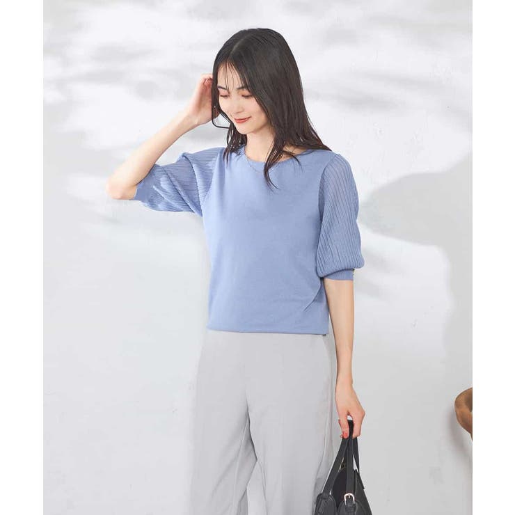 【接触冷感】プリーツスリーブサマーニット | a.v.v【WOMEN】 | 詳細画像15 