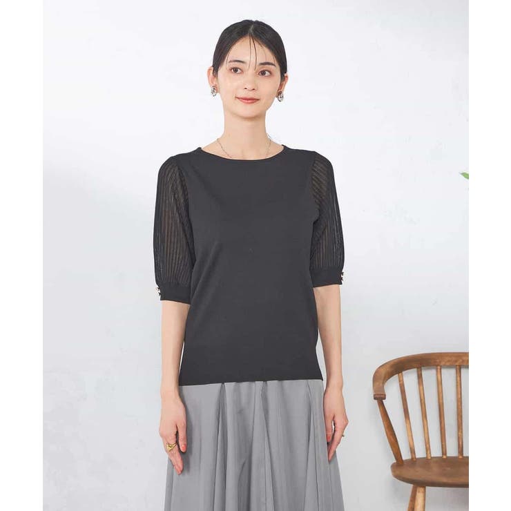 【接触冷感】プリーツスリーブサマーニット | a.v.v【WOMEN】 | 詳細画像3 