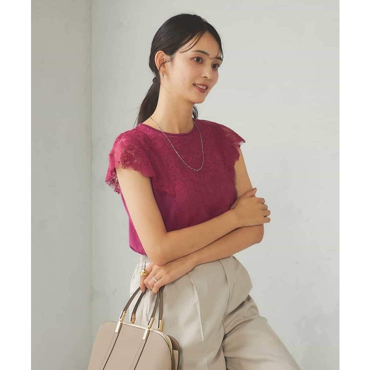 レーストリムフレンチスリーブサマーニット | a.v.v【WOMEN】 | 詳細画像1 