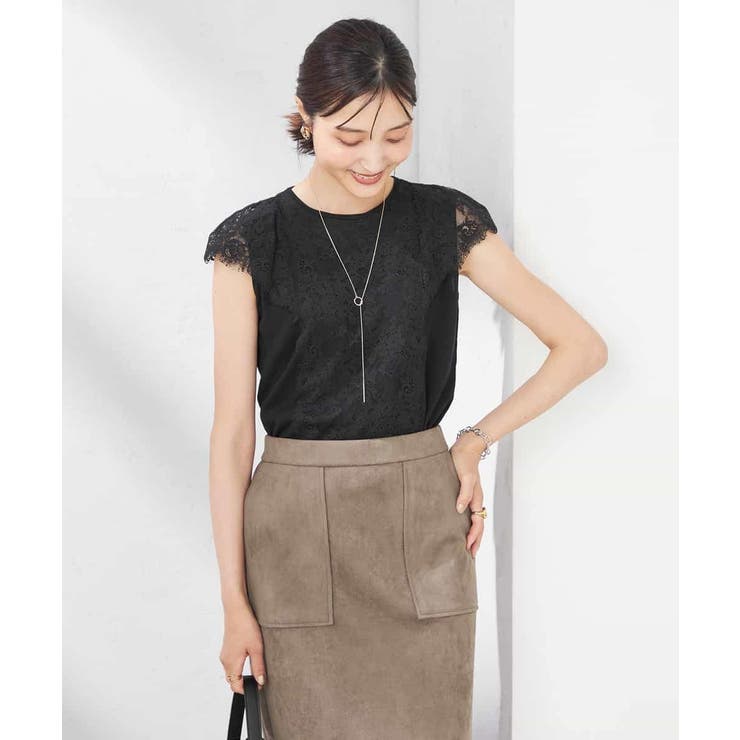 レーストリムフレンチスリーブサマーニット | a.v.v【WOMEN】 | 詳細画像15 