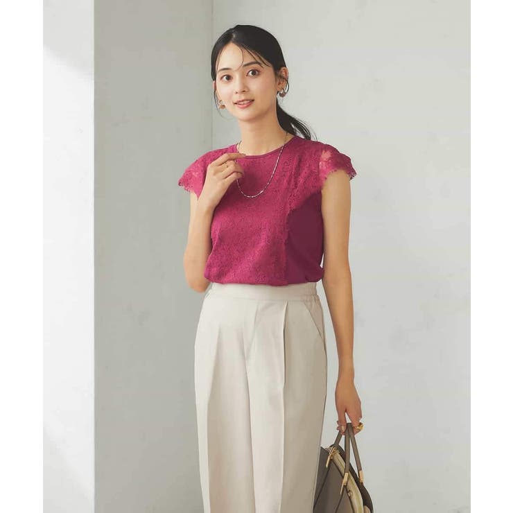 レーストリムフレンチスリーブサマーニット | a.v.v【WOMEN】 | 詳細画像2 