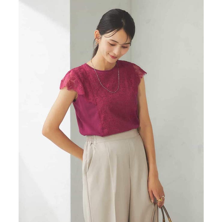 レーストリムフレンチスリーブサマーニット | a.v.v【WOMEN】 | 詳細画像4 