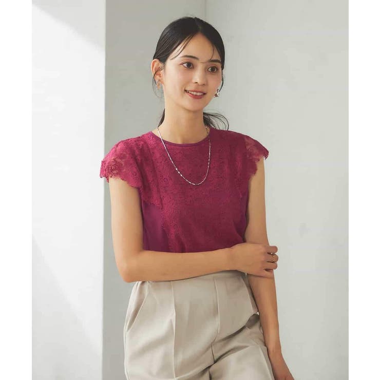 レーストリムフレンチスリーブサマーニット | a.v.v【WOMEN】 | 詳細画像5 