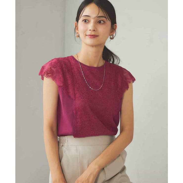 レーストリムフレンチスリーブサマーニット | a.v.v【WOMEN】 | 詳細画像6 