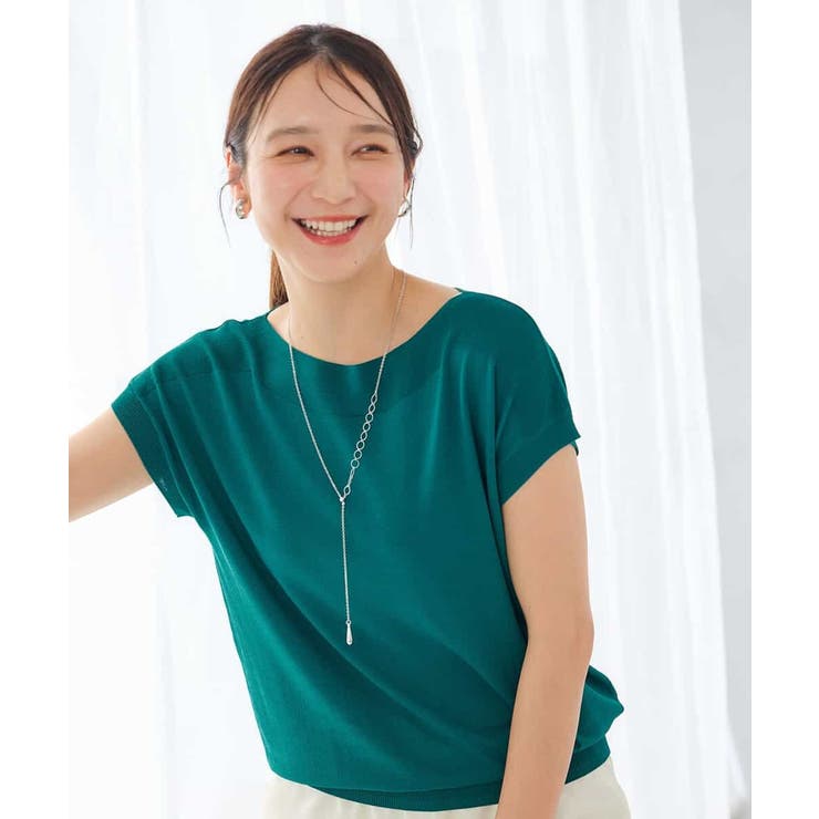 【接触冷感】ガーターボートネックフレンチスリーブプルオーバー | a.v.v【WOMEN】 | 詳細画像9 