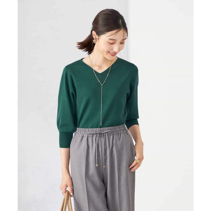 【UVカット/洗える】Vネック美ラクるパフスリーブニット | a.v.v【WOMEN】 | 詳細画像11 