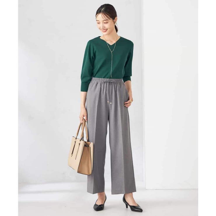 【UVカット/洗える】Vネック美ラクるパフスリーブニット | a.v.v【WOMEN】 | 詳細画像12 