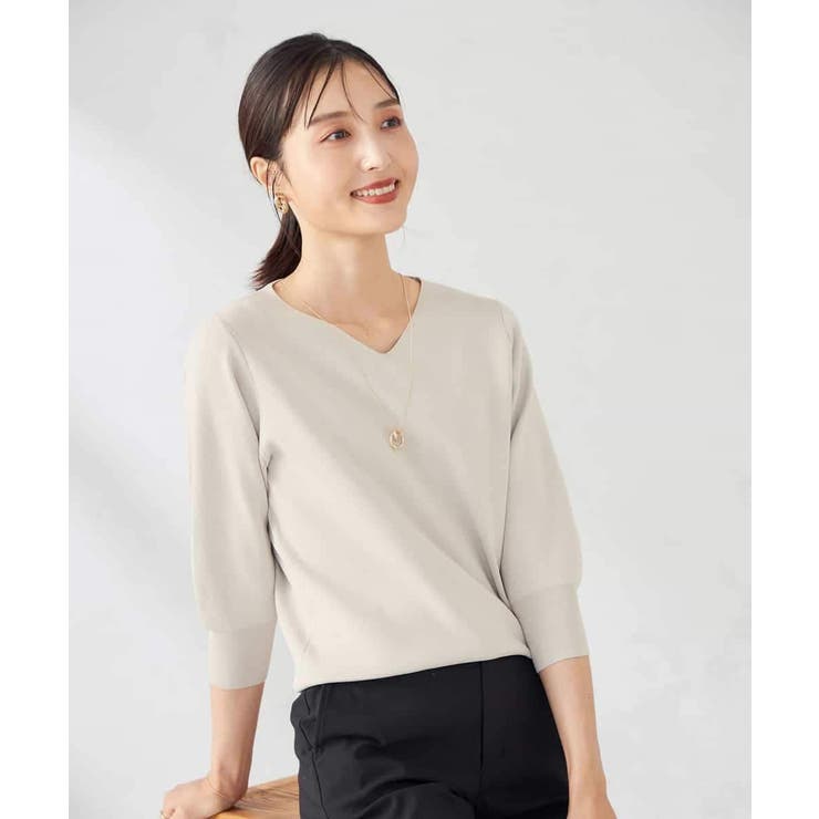 【UVカット/洗える】Vネック美ラクるパフスリーブニット | a.v.v【WOMEN】 | 詳細画像17 