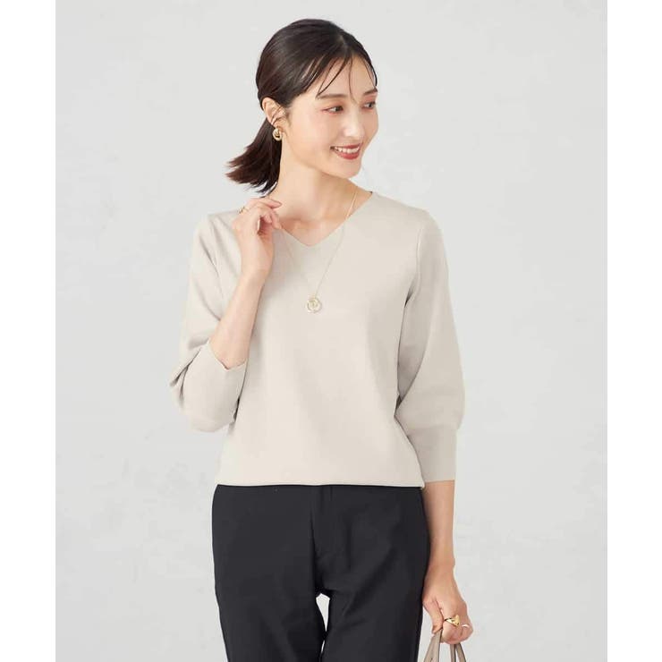 【UVカット/洗える】Vネック美ラクるパフスリーブニット | a.v.v【WOMEN】 | 詳細画像24 