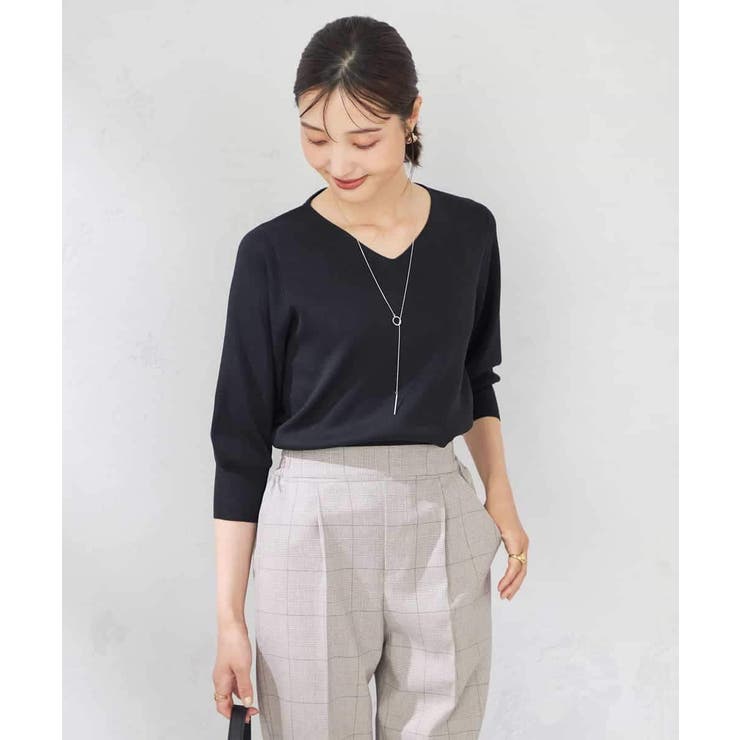 【UVカット/洗える】Vネック美ラクるパフスリーブニット | a.v.v【WOMEN】 | 詳細画像26 