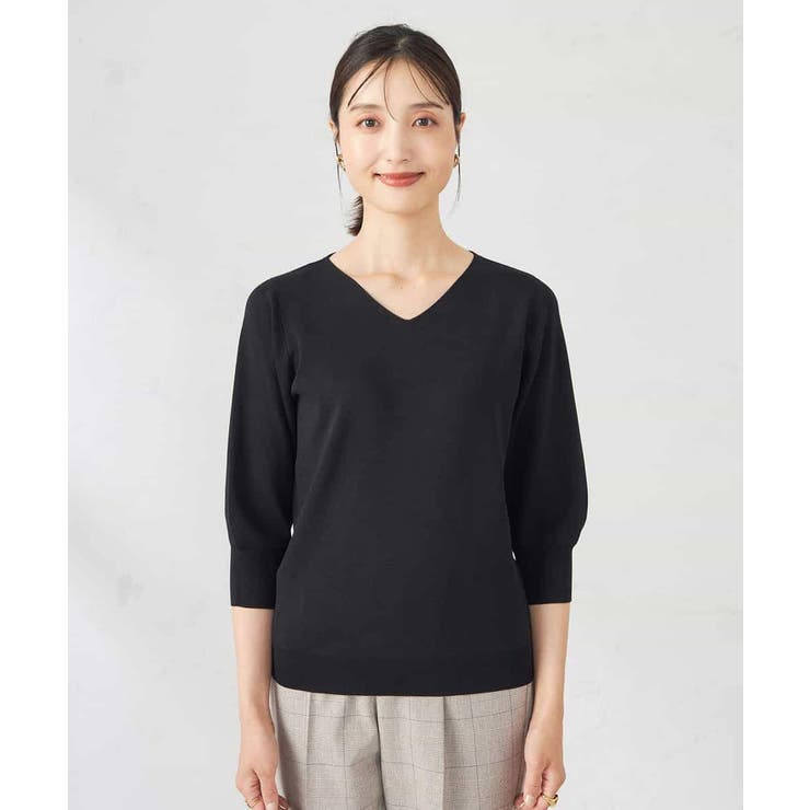 【UVカット/洗える】Vネック美ラクるパフスリーブニット | a.v.v【WOMEN】 | 詳細画像31 