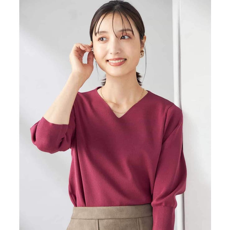 【UVカット/洗える】Vネック美ラクるパフスリーブニット | a.v.v【WOMEN】 | 詳細画像5 