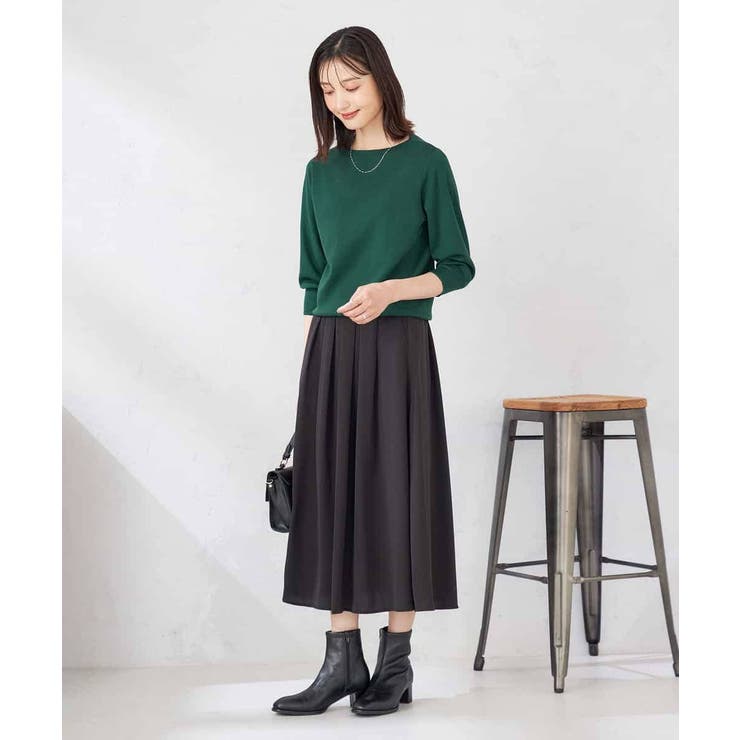 【UVカット/洗える】ボートネックパフスリーブ美ラクるニット | a.v.v【WOMEN】 | 詳細画像10 