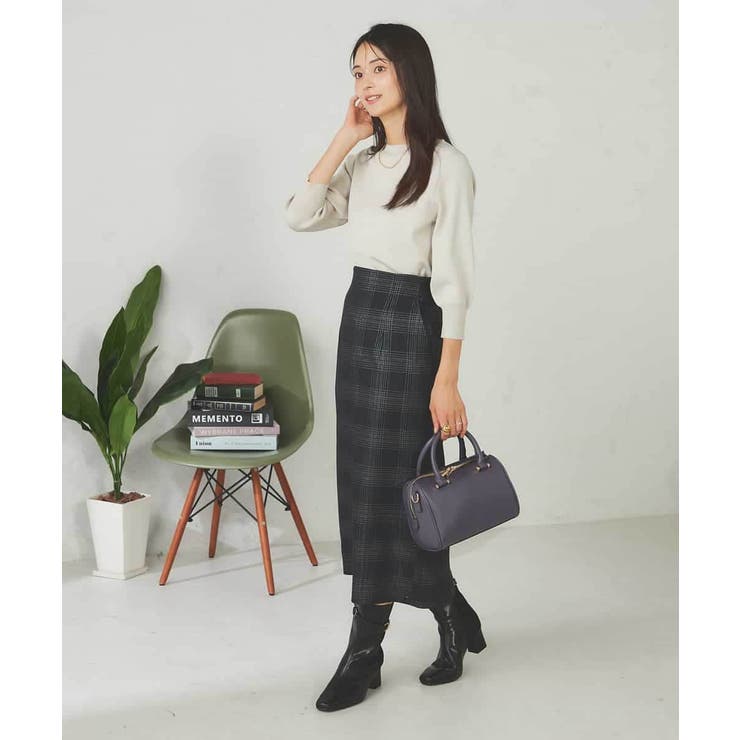 【UVカット/洗える】ボートネックパフスリーブ美ラクるニット | a.v.v【WOMEN】 | 詳細画像15 