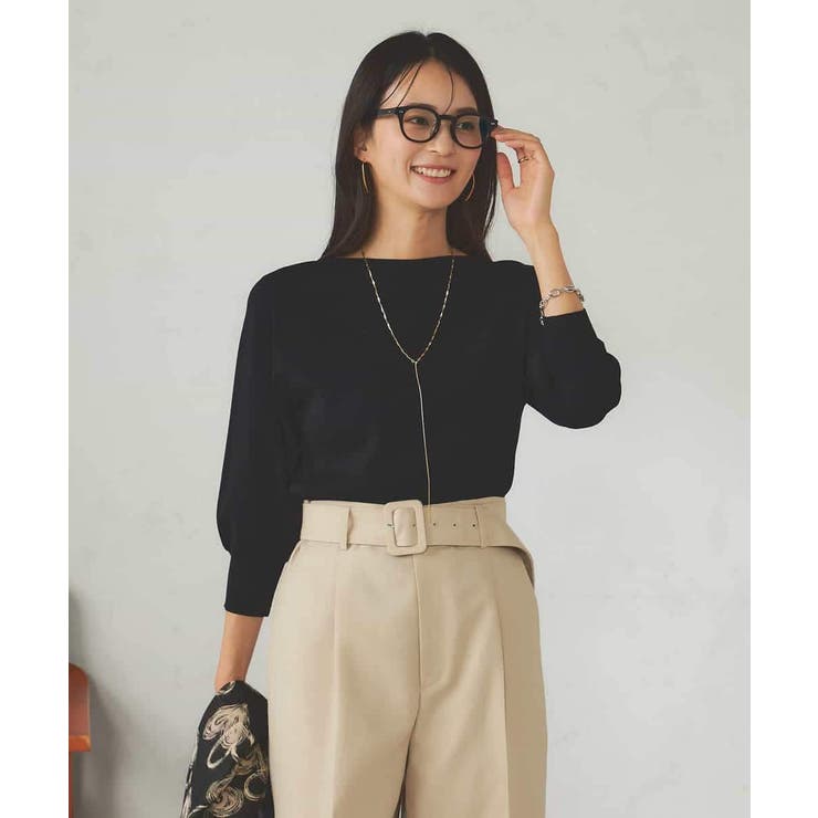 【UVカット/洗える】ボートネックパフスリーブ美ラクるニット | a.v.v【WOMEN】 | 詳細画像22 