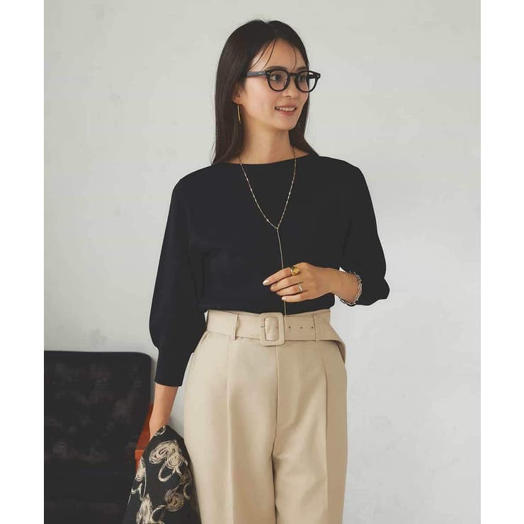 【UVカット/洗える】ボートネックパフスリーブ美ラクるニット | a.v.v【WOMEN】 | 詳細画像23 