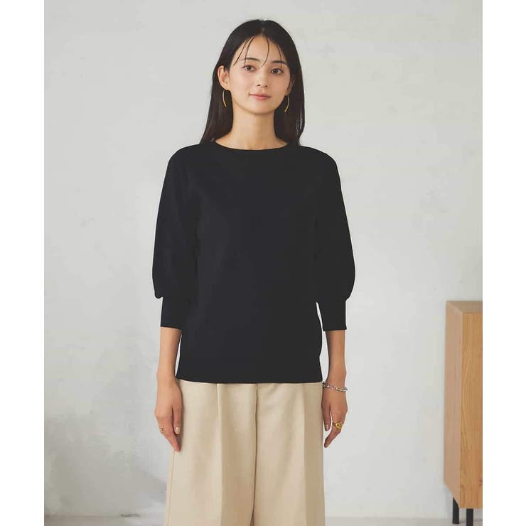 【UVカット/洗える】ボートネックパフスリーブ美ラクるニット | a.v.v【WOMEN】 | 詳細画像33 