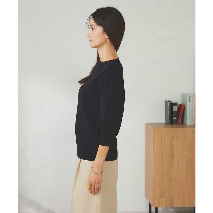 【UVカット/洗える】ボートネックパフスリーブ美ラクるニット | a.v.v【WOMEN】 | 詳細画像34 