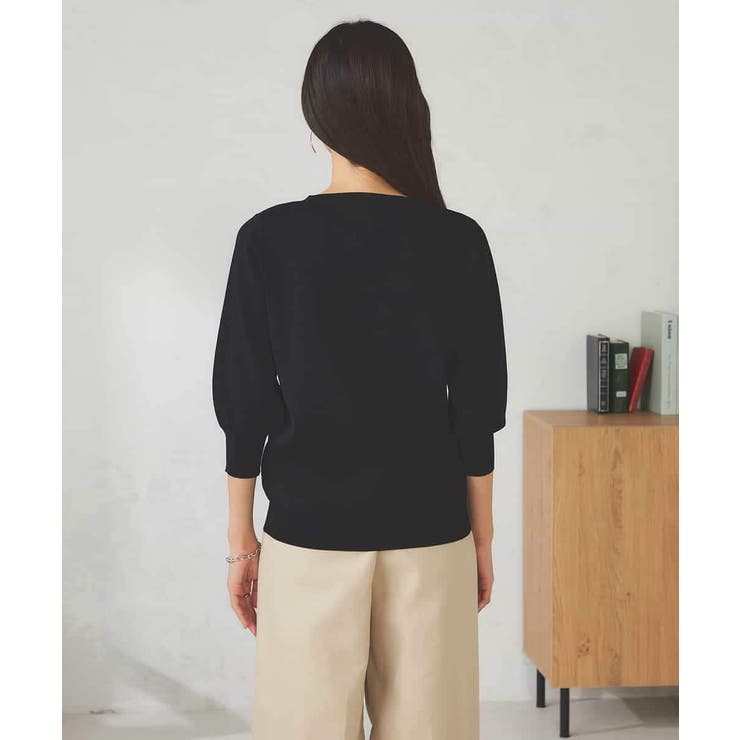 【UVカット/洗える】ボートネックパフスリーブ美ラクるニット | a.v.v【WOMEN】 | 詳細画像35 