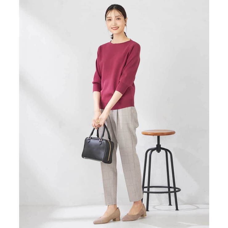 【UVカット/洗える】ボートネックパフスリーブ美ラクるニット | a.v.v【WOMEN】 | 詳細画像6 