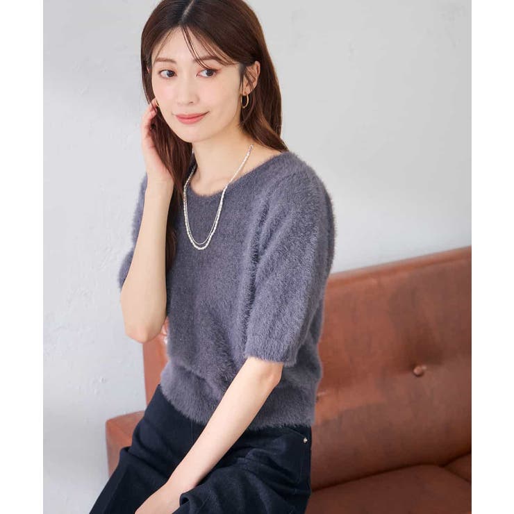 前後2WAY/ラメフェザーハーフスリーブプルオーバー | a.v.v【WOMEN】 | 詳細画像31 