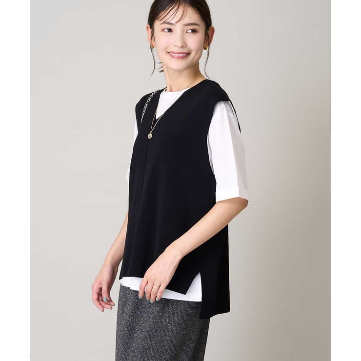 サイドスリットVネックニット | a.v.v【WOMEN】 | 詳細画像1 