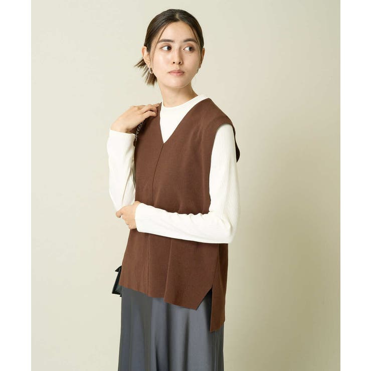 サイドスリットVネックニット | a.v.v【WOMEN】 | 詳細画像2 