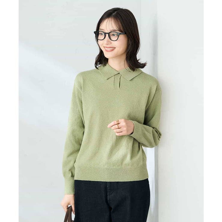 襟付きスキッパーニット | a.v.v【WOMEN】 | 詳細画像3 