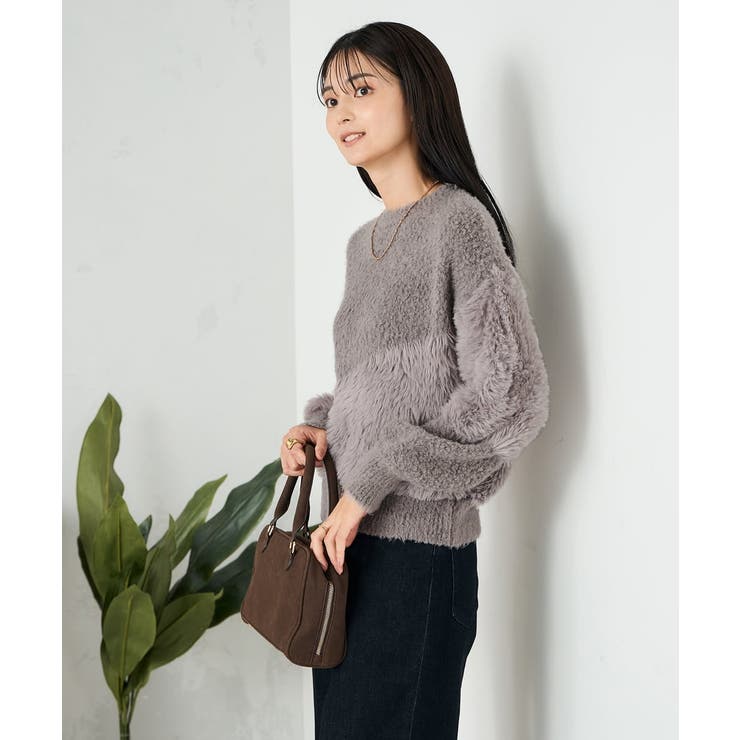 グレー | ミックスファンシーヤーンニット | a.v.v【WOMEN】