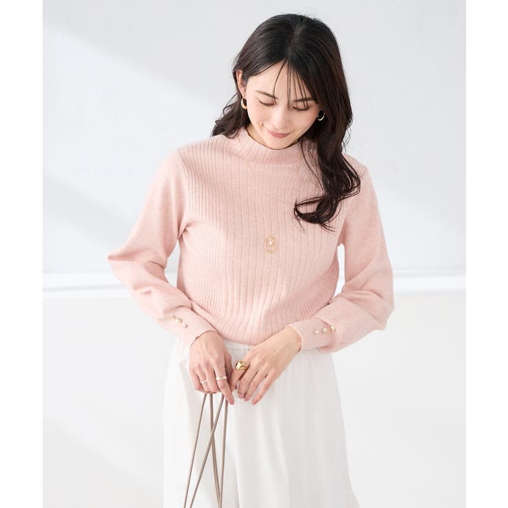 ピンク | プチハイネック針抜きニット【新色追加】 | a.v.v【WOMEN】