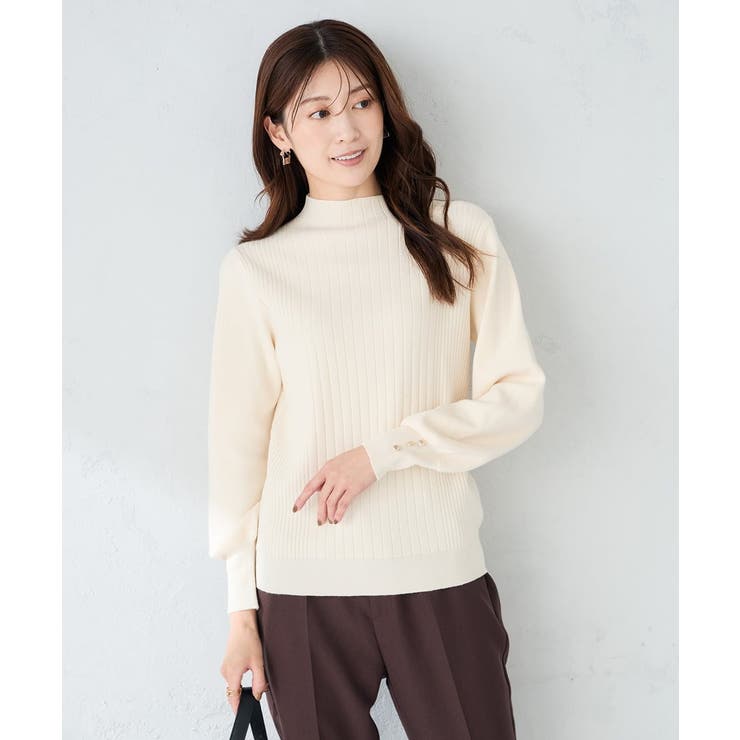 アイボリー | プチハイネック針抜きニット【新色追加】 | a.v.v【WOMEN】