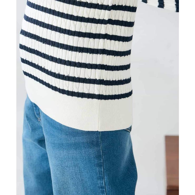 ワンポイント刺繍ケーブルニット | a.v.v【WOMEN】 | 詳細画像11 