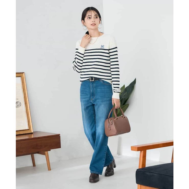 ワンポイント刺繍ケーブルニット | a.v.v【WOMEN】 | 詳細画像32 