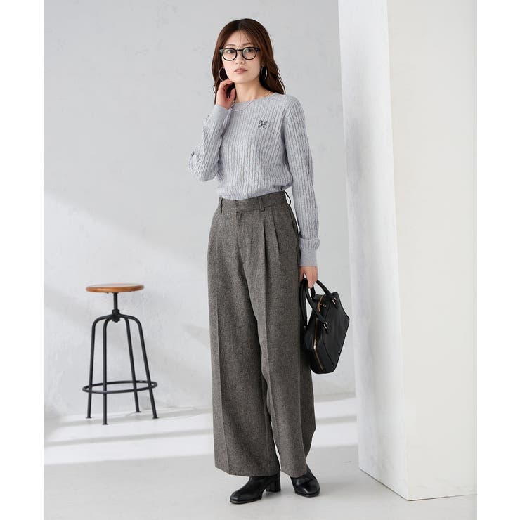 ワンポイント刺繍ケーブルニット | a.v.v【WOMEN】 | 詳細画像5 