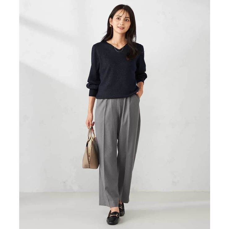 【洗える】ラメVネック美ラクるパフスリーブニット | a.v.v【WOMEN】 | 詳細画像15 