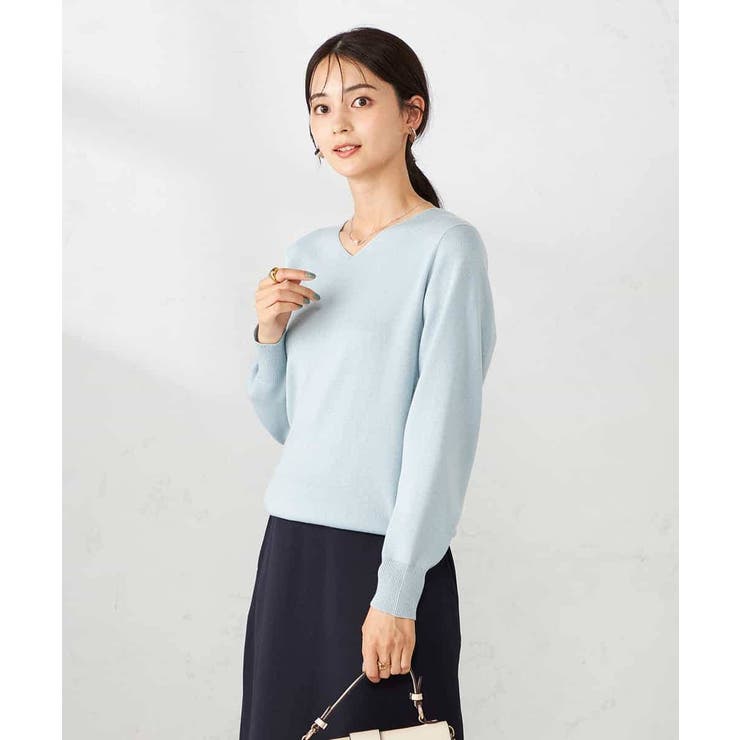 【洗える】ラメVネック美ラクるパフスリーブニット | a.v.v【WOMEN】 | 詳細画像2 