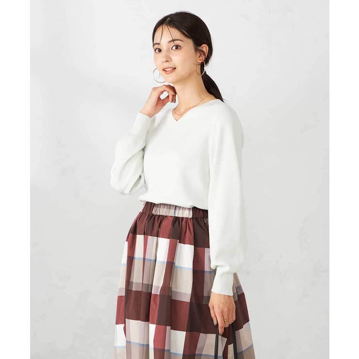 【洗える】ラメVネック美ラクるパフスリーブニット | a.v.v【WOMEN】 | 詳細画像20 