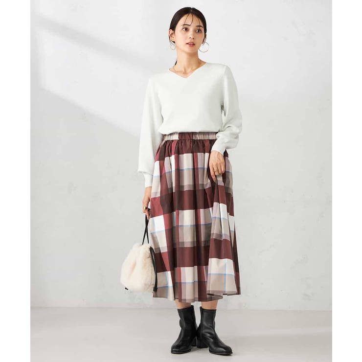 【洗える】ラメVネック美ラクるパフスリーブニット | a.v.v【WOMEN】 | 詳細画像23 