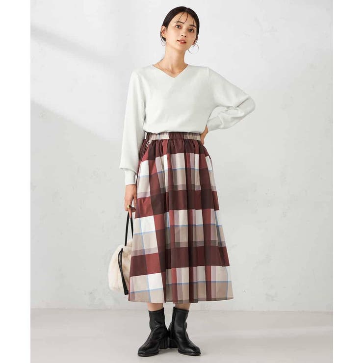 【洗える】ラメVネック美ラクるパフスリーブニット | a.v.v【WOMEN】 | 詳細画像24 